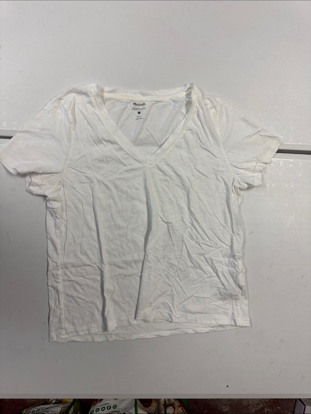 Madewell Women's White V-Neck Short Sleeve Tee